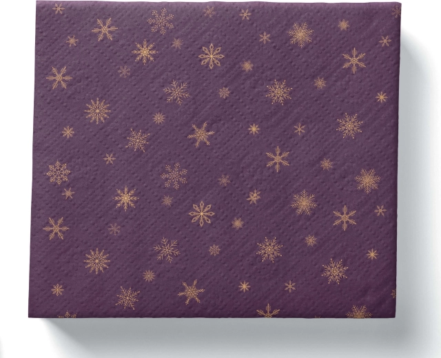 Božični papirnati prtički temno vijolični 3-slojni 33 × 33 cm