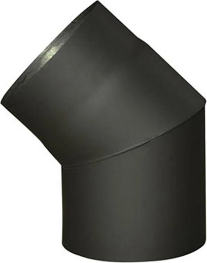 Dimni koleno 180 mm 45° črno, debelina 1,5 mm