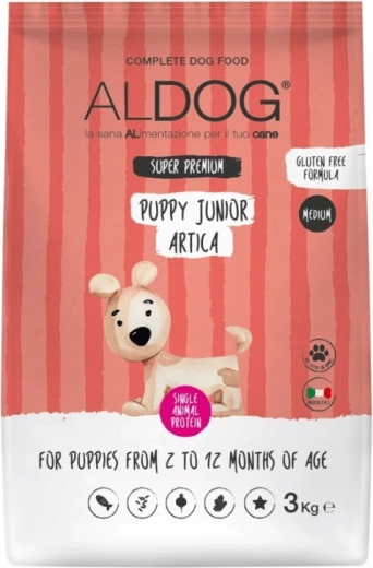 Aldog Puppy-Junior Artica Medium briketi za mladiče srednjih pasem z lososom 3 kg