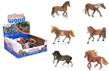Figurica konja 13 cm - 1 kos – Mešanica rjavih konjev