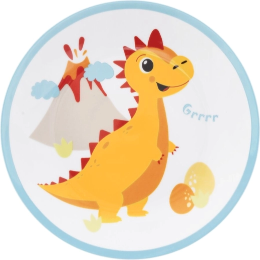 Otroški plitvi porcijski krožnik DINO 21 cm - 1 kos