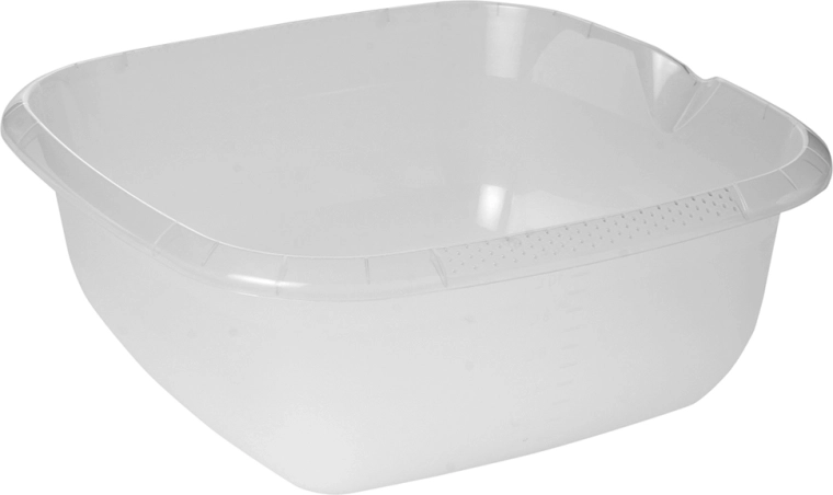Prozorna kvadratna posoda z izlivom 13 l (38 × 38 cm)