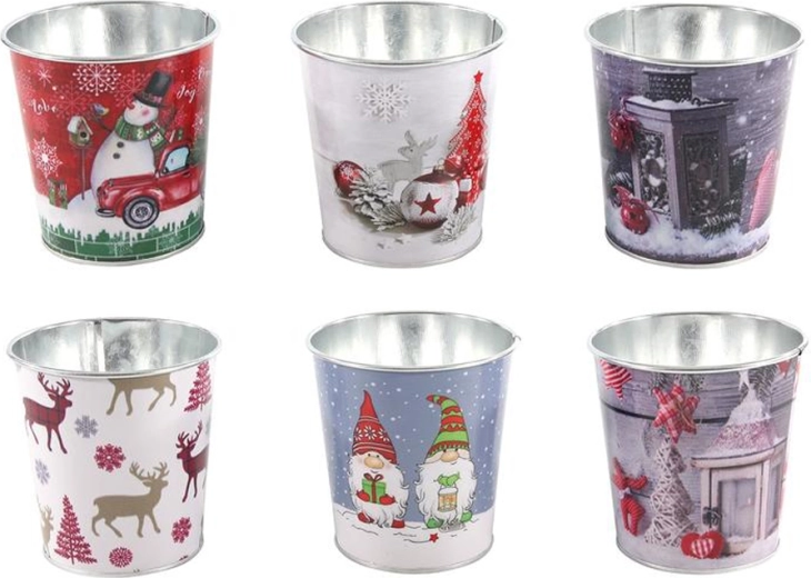 Tin container with Christmas motif 10 cm