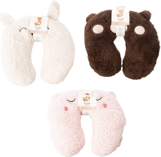Plush animal-shaped travel neck pillow 30 × 30 cm