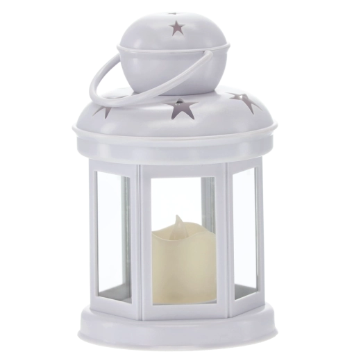 Dekorativna LED laterna z zvezdnimi izrezi 10 × 10 × 19 cm