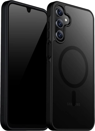 Crong Hybrid Matte Magnetic ovitek MagSafe za Samsung Galaxy A17, črn