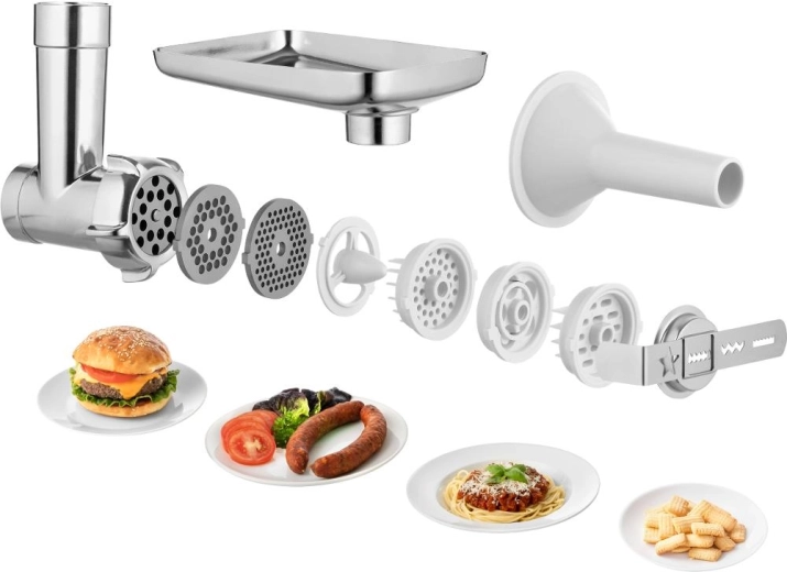 Meat grinder and slicer with graters