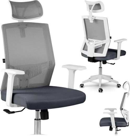 Ergonomski pisarniški stol iz mikromreže Sofotel Rotar, temno siva