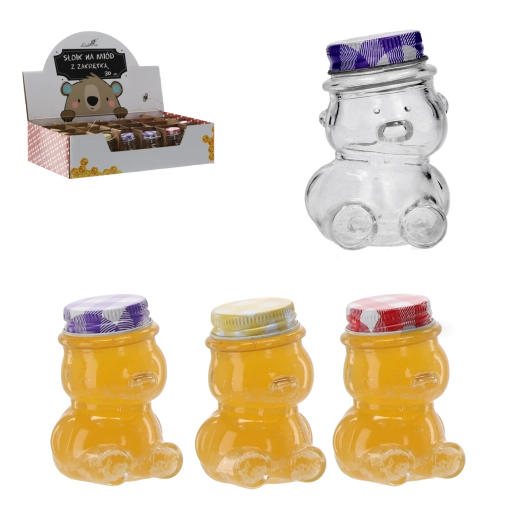 Steklenička medvedek s privijačnim pokrovčkom 30 ml