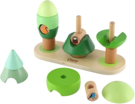 Lesena zlagalna drevesa Little Forest Classic World, 16 delov