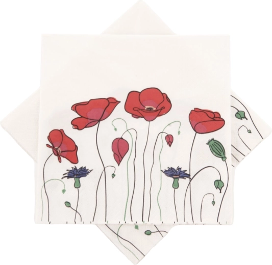 Papirnati prtički Mak 33 × 33 cm, 20 kos