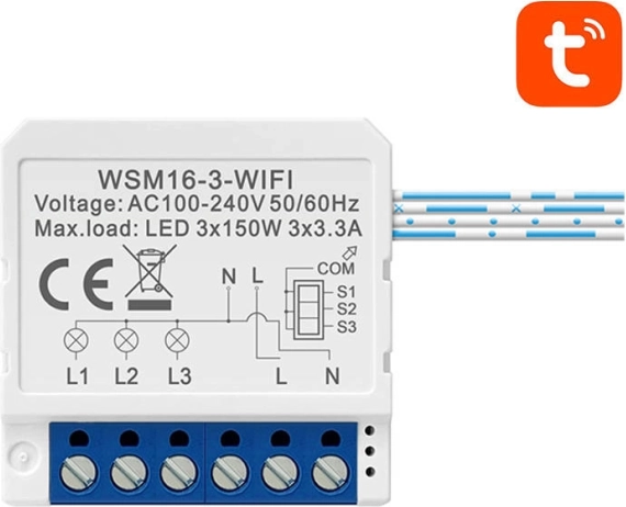 Pametni Wi‑Fi preklopni modul Avatto TUYA, 4‑kanalni – Tritirni
