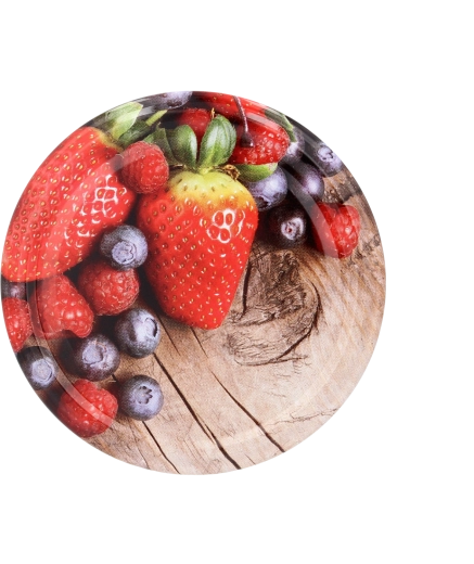 Set kovinskih pokrovčkov Twist-off 82 mm s sadnim motivom, 10 kos