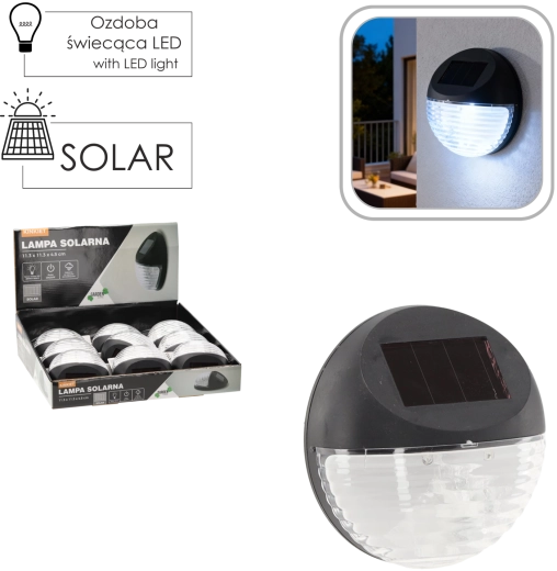 Solarna stenska svetilka 11,3 × 11,3 × 4,5 cm