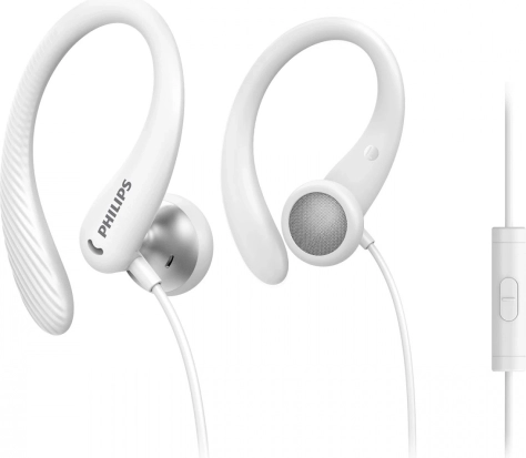 PHILIPS športne ušesne slušalke z ušesnimi kavlji in mikrofonom