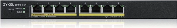 Zyxel GS1915-8EP PoE pametno gigabitno stikalo 60 W, namizno, hibridni način
