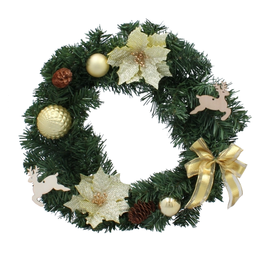 Zlati božični venec 40 cm