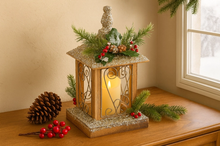 Rustic wood and decorative metal elements