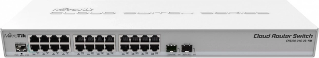 upravljano stikalo 24× gigabit ethernet z 2× SFP+ MikroTik CRS326-24G-2S+RM
