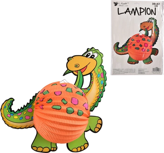 Papirnat lampijon dinozaver oranžen 39 × 42 cm