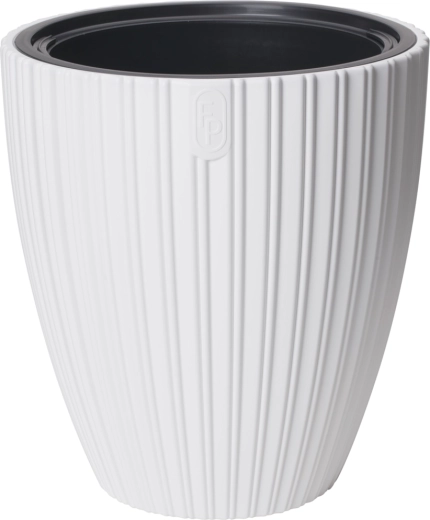 Cvetlični lonček MIKA 40 cm bel z vložkom