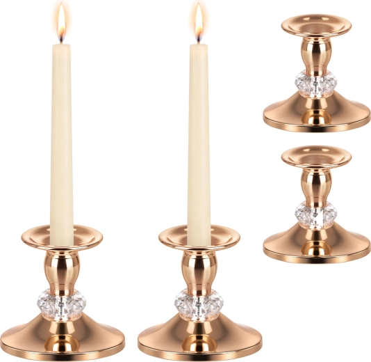 Golden GLIMZ table candle holders - 2 pcs