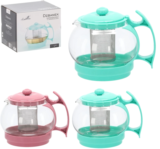 Toplotno odporno stekleno čajno lonček s sitkom 1,1 l