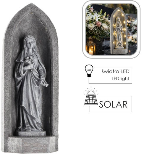 Dekorativna figurica Device Marije v kapelici z LED osvetlitvijo
