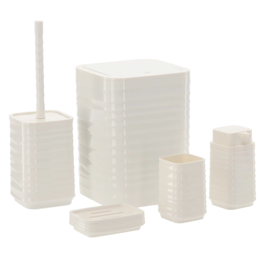 Kopalniški set 5 kosov kvadratni bel iz plastike