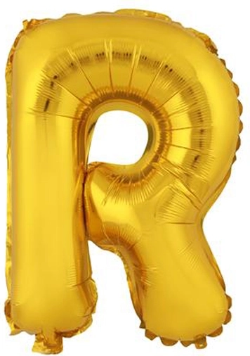 Foliasti balon v obliki črke R 30 cm zlati