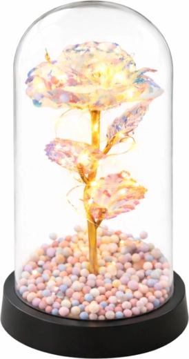 Elegantna steklena kupola in stabilen podstavek