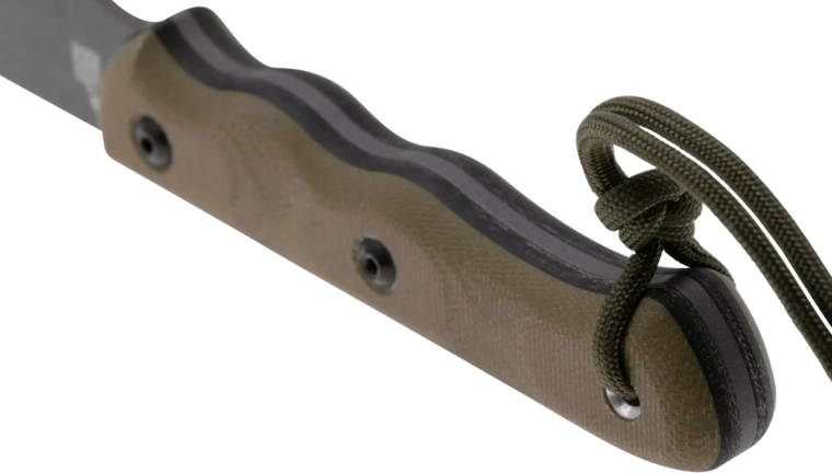 Micarta handle with pronounced grooves for a secure grip