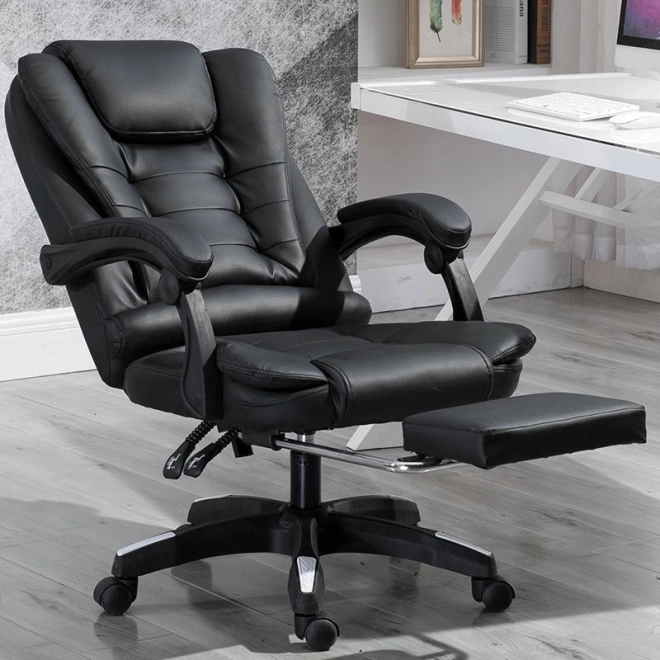 Swivel Armchair with Massager and Footrest