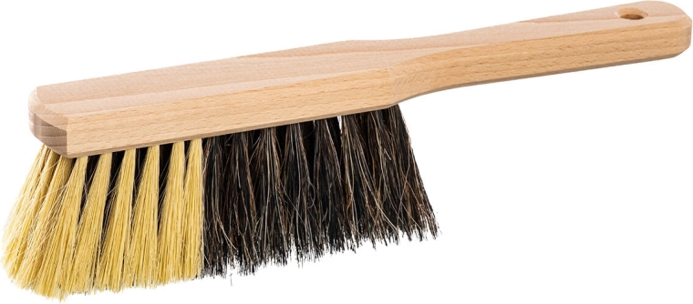 Lesena nelakirana ročna metlica, 4 vrste, mešanica ščetin 50/50