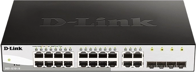 Gigabitno stikalo D-Link DGS-1210-16 s 16 GE vrati in 4 SFP