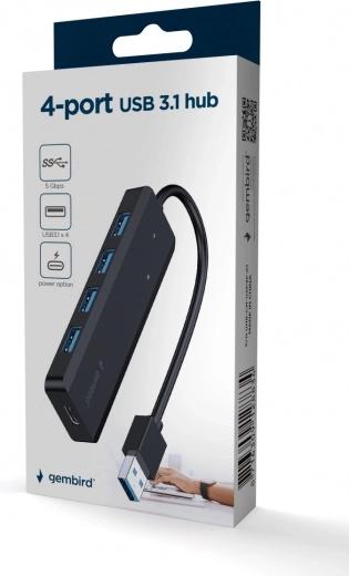 Kompakten hub z integriranim kablom