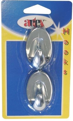 Samolepilni ovalni veliki kljukici, srebrni, 2 kosa