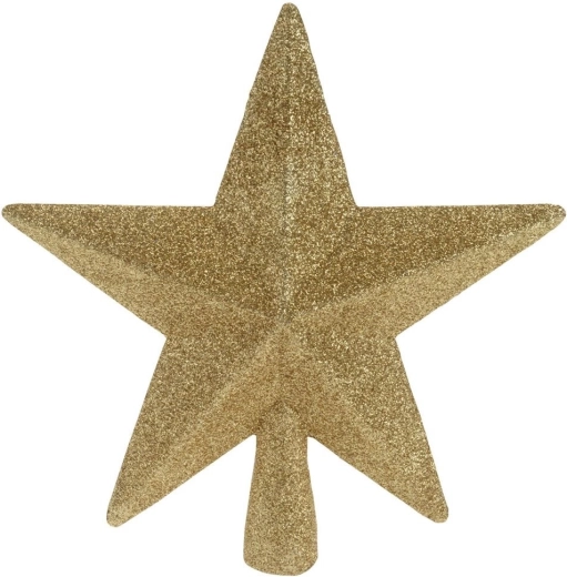 Zlata nelomljiva zvezda za vrh božičnega drevesa 19 cm