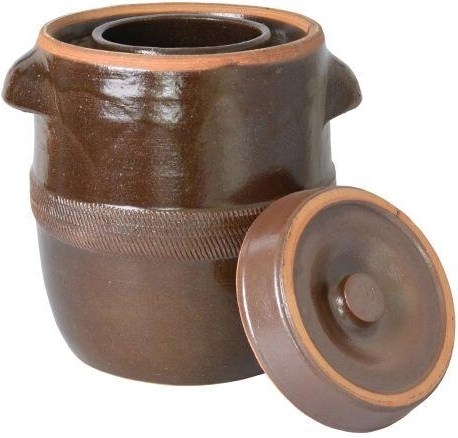 Keramični sod za kisanje zelja 17 l s pokrovom