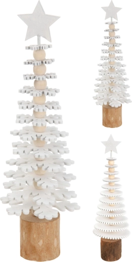 Lesena božična dekoracija – bel smreček 25 cm