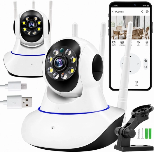 Brezžična vrtljiva Wi‑Fi kamera 360° (otroška varuška) – 1 kos