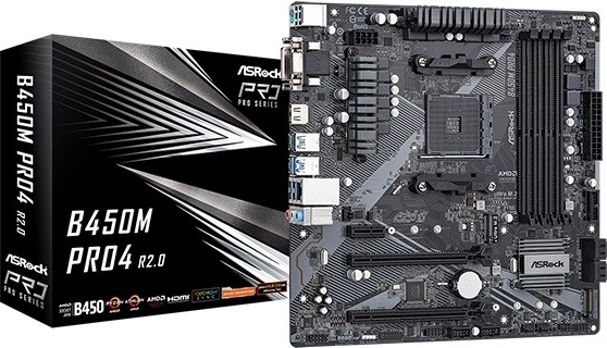 ASRock B450M Pro4 R2.0 AM4 uATX osnovna plošča