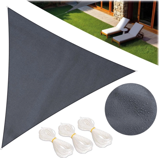 Trikotna senčna jadrovina 7 m², siva