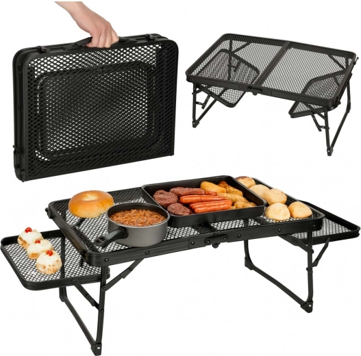 Zložljiva kamping miza z aluminijasto konstrukcijo