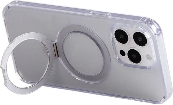 magnetni zaščitni ovitek z držalom JOYROOM za iPhone 15 Pro Max, prozoren