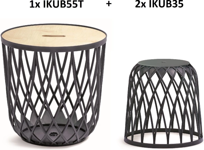 Komplet univerzalnih košev Uniqubo 2+1, antracit