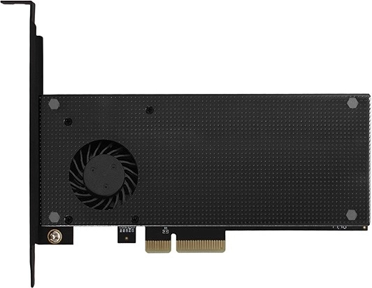 Notranji PCIe x4 adapter za 1× M.2 NVMe M‑key in 1× M.2 SATA B‑key z aktivnim in pasivnim hlajenjem AXAGON