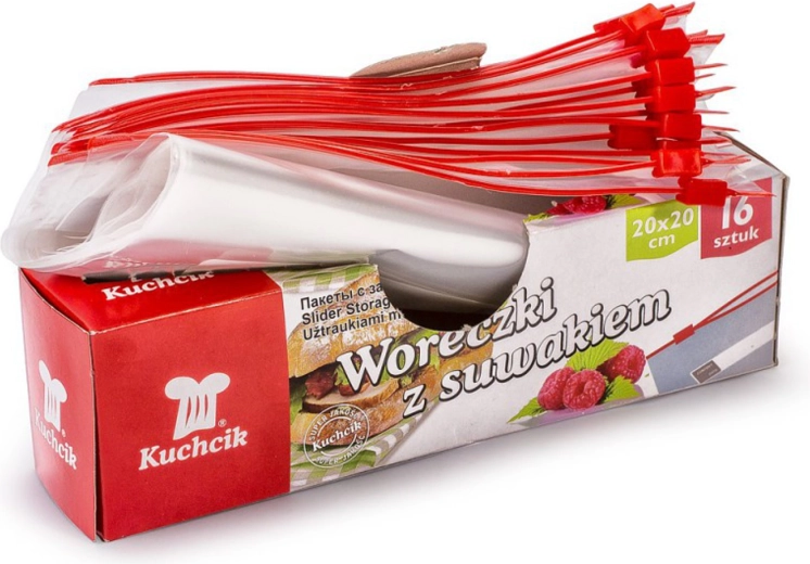 Vrečke za zamrzovanje z zadrgo 20 × 20 cm, 1,5 l (16 kos)