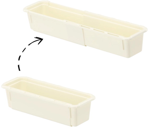 Plastični nastavljiv organizator za predal 25–38 × 9 × 7 cm