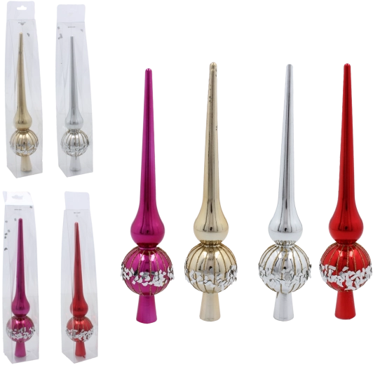 Steklena konica za božično drevo 25 cm